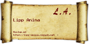 Lipp Anina névjegykártya